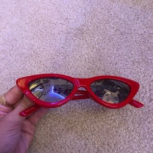 red cat eye sunglasses
